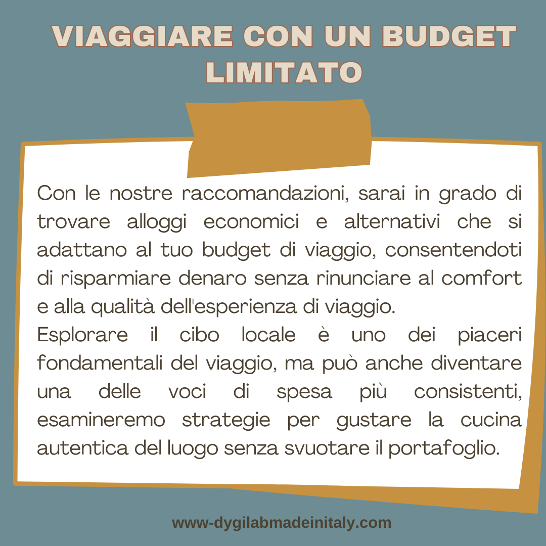 Viaggiare con un budget limitato - Dygilab Made in Italy